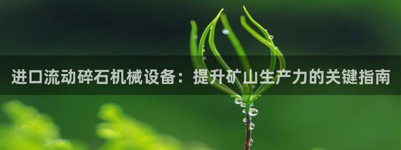 杏盛app下载：进口流动碎石机械设备：提升矿山生产力的关键指南